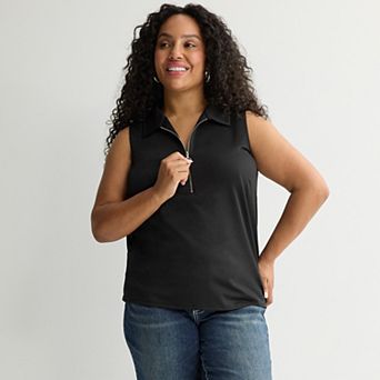 Plus Size Apt. 9® Sleeveless Zip Top