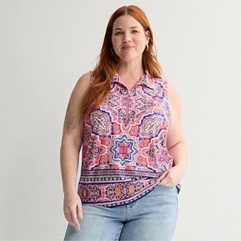 Plus Size Apt. 9® Sleeveless Zip Top
