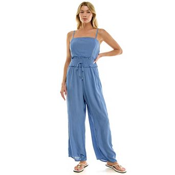 Juniors' As U Wish Smocked Waist Jumpsuit