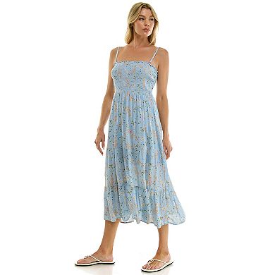 Juniors' Lily Rose Smocked Bandeau Midi Dress