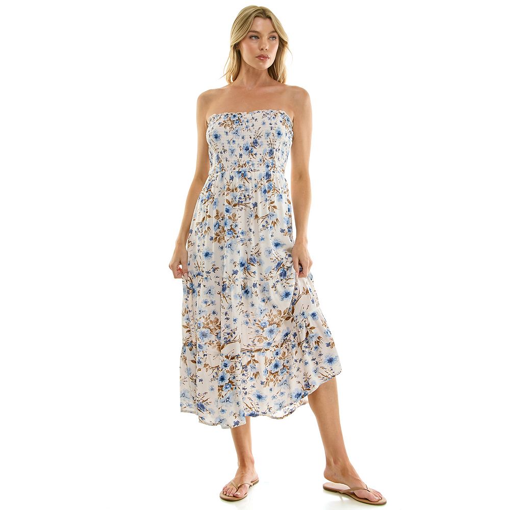 white strapless dress maxi Paradise Cove Strapless Maxi Dress Cream