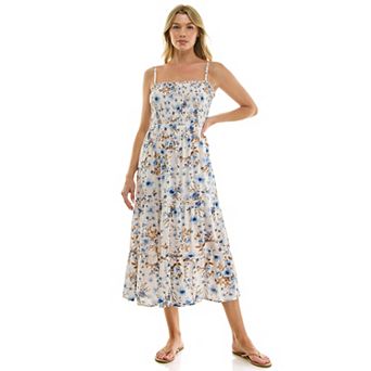 Juniors' Lily Rose Smocked Bandeau Midi Dress