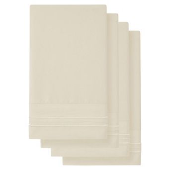 Sweet Home Collection Microfiber Embroidered 4 pk Pillowcase Set