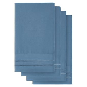 Sweet Home Collection Microfiber Embroidered 4 pk Pillowcase Set