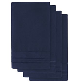 Sweet Home Collection Microfiber Embroidered 4 pk Pillowcase Set