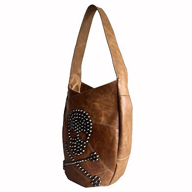 AmeriLeather Ravenwood Tote Bag With Skull Design