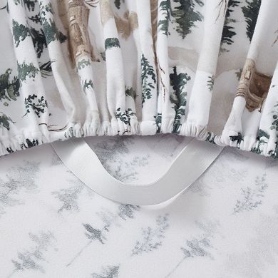 Sweet Home Collection Winter Cabin Printed Extra Deep Pocket Flannel Sheet Set