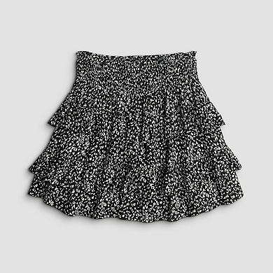 Juniors' SO Tiered Smocked Waist Mini Skort