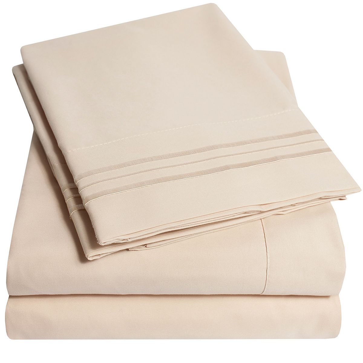 Sweet Home Collection 1800 Supreme Soft Deep Pocket Sheet Set - Beige, QUEEN SET