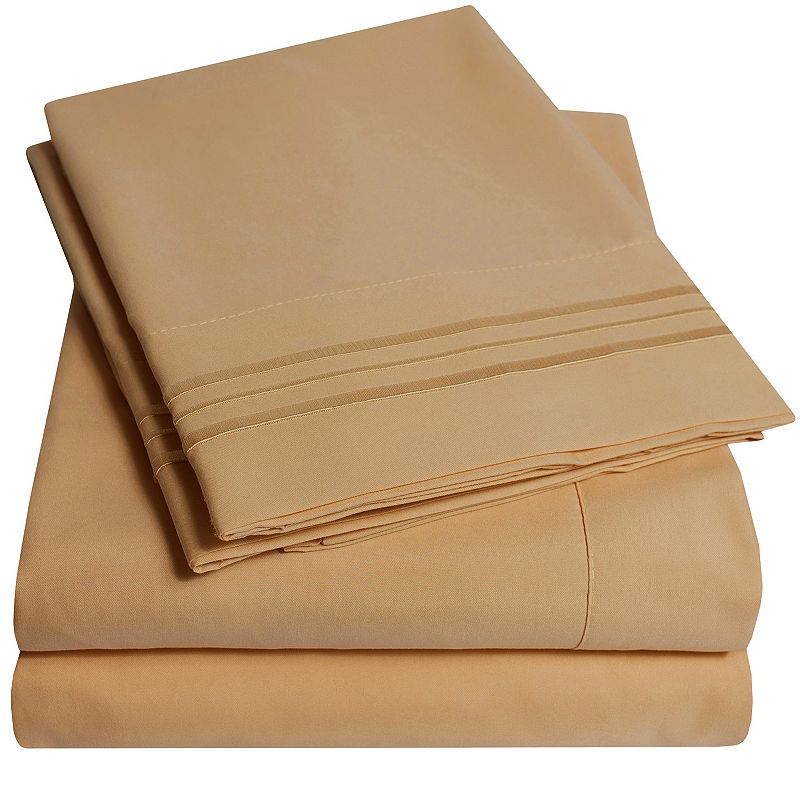 Sweet Home Collection 1800 Supreme Soft Deep Pocket Sheet Set, Brown