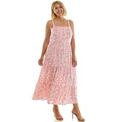 Juniors' Plus Size Lily Rose Square Neck Maxi Dress