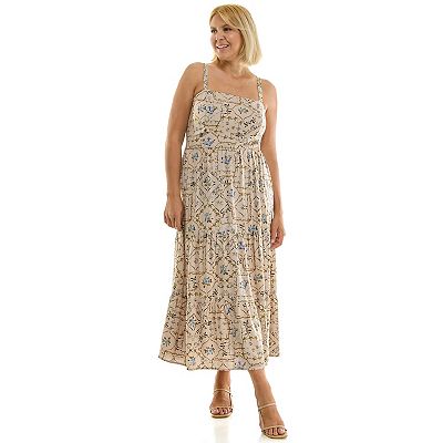 Juniors' Plus Size Lily Rose Square Neck Maxi Dress