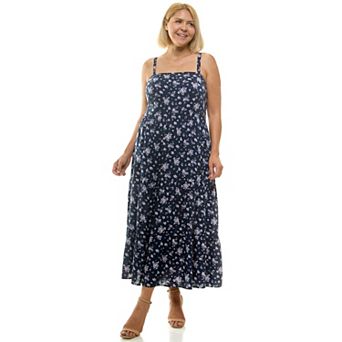 Juniors' Plus Size Lily Rose Square Neck Maxi Dress