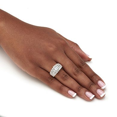 PalmBeach Jewelry 4.38 Cttw. Emerald-Cut Cubic Zirconia Engagement Ring