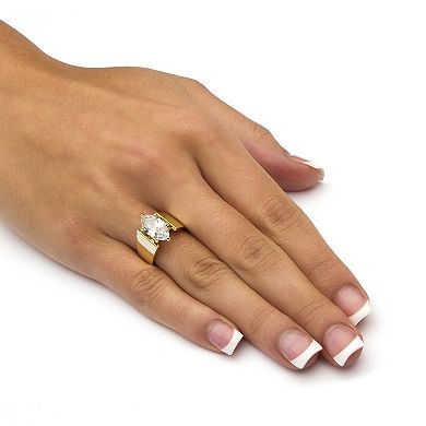 PalmBeach Jewelry 2.48 TCW Marquise-Cut Cubic Zirconia Solitaire Ring
