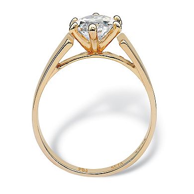 PalmBeach Jewelry 2.48 TCW Marquise-Cut Cubic Zirconia Solitaire Ring