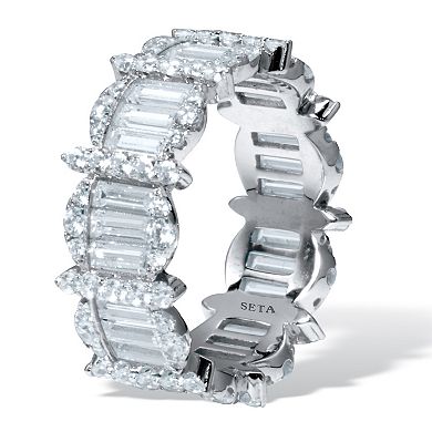 PalmBeach Jewelry 3.53 TCW Baguette Cubic Zirconia Eternity Ring