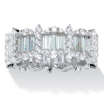 PalmBeach Jewelry 3.53 TCW Baguette Cubic Zirconia Eternity Ring