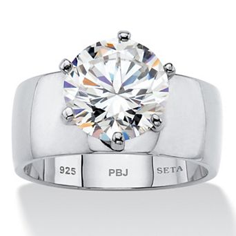 PalmBeach Jewelry 4 TCW Round Cubic Zirconia Solitaire Ring
