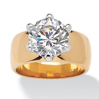 PalmBeach Jewelry 4 TCW Round Cubic Zirconia Solitaire Ring