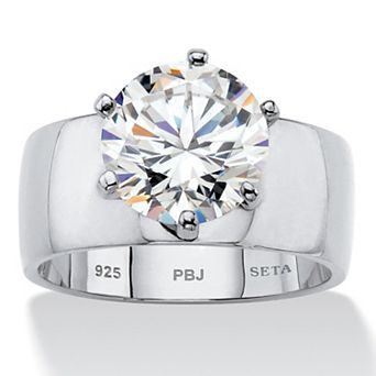 PalmBeach Jewelry 4 TCW Round Cubic Zirconia Solitaire Ring
