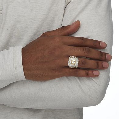 PalmBeach Jewelry Men's 2.89 TCW Square-Cut Cubic Zirconia Ring