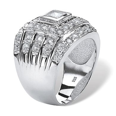 PalmBeach Jewelry Men's 2.89 TCW Square-Cut Cubic Zirconia Ring