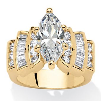 PalmBeach Jewelry 3.63 ct w. Marquise-Cut Cubic Zirconia Engagement Ring