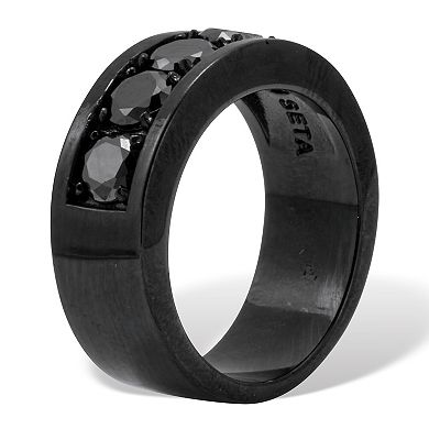PalmBeach Jewelry 1.75 TCW Men's Round Black Cubic Zirconia Ring