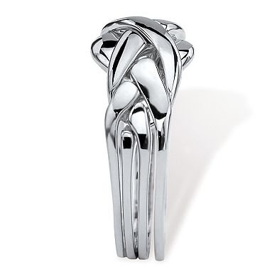 PalmBeach Jewelry Braided Puzzle Ring