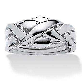 PalmBeach Jewelry Braided Puzzle Ring