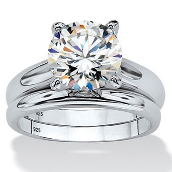 PalmBeach Jewelry 3 TCW Cubic Zirconia 2 pc Bridal Set