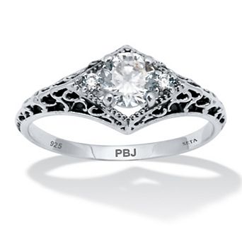 PalmBeach Jewelry .75 TCW Round Cubic Zirconia Filigree Ring