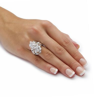 PalmBeach Jewelry 3.44 TCW Cubic Zirconia Cluster Cocktail Ring