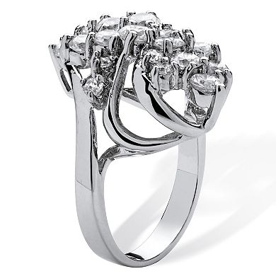 PalmBeach Jewelry 3.44 TCW Cubic Zirconia Cluster Cocktail Ring