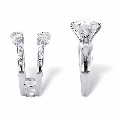 PalmBeach Jewelry 4.66 Cttw. Cubic Zirconia 2-Piece Jacket Wedding Ring Set