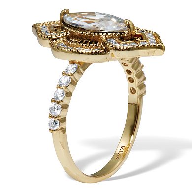 PalmBeach Jewelry 2.67 TCW Marquise Cut Cubic Zirconia Antiqued Ring