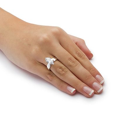 PalmBeach Jewelry 2.11 Cttw. Marquise-Cut Cubic Zirconia Solitaire Ring