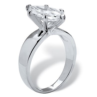 PalmBeach Jewelry 2.11 Cttw. Marquise-Cut Cubic Zirconia Solitaire Ring