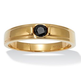 PalmBeach Jewelry .25 TCW Men's Round Black Cubic Zirconia Ring