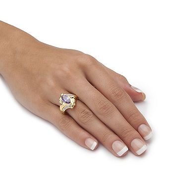 2.05 TCW Marquise-Cut Simulated Purple Amethyst Cocktail Ring Gold-Plated