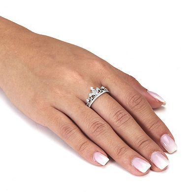 PalmBeach Jewelry .41 TCW Round Cubic Zirconia Crown Ring