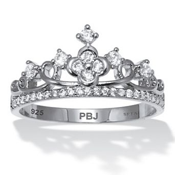 PalmBeach Jewelry .41 TCW Round Cubic Zirconia Crown Ring