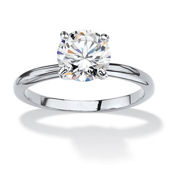PalmBeach Jewelry 2.00 Carat Round Cubic Zirconia Solitaire Ring