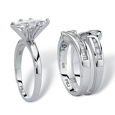 PalmBeach Jewelry 3.57 Cttw. Cubic Zirconia 2 Piece Jacket Bridal Ring Set