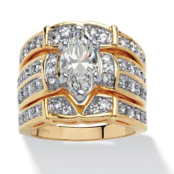 PalmBeach Jewelry 3.05 TCW Cubic Zirconia Bridal Ring Set