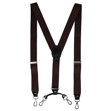 CTM Men's Elastic Y-Back Sleek Swivel Hook Suspenders