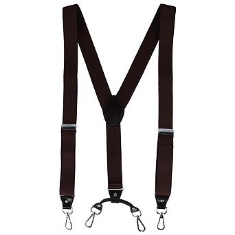 CTM Men's Elastic Y-Back Sleek Swivel Hook Suspenders