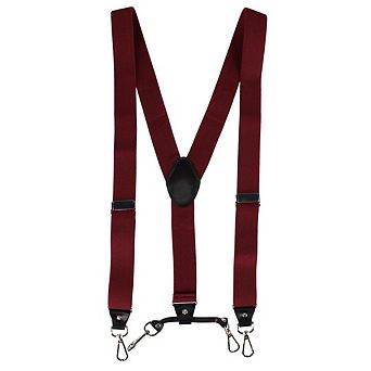 CTM Men's Elastic Y-Back Sleek Swivel Hook Suspenders