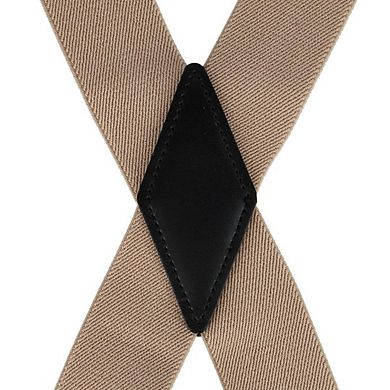 CTM Men's Elastic X-Back Black Swivel Hook Suspenders